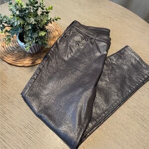 Chico's 2R Pants Silver Metallic USA Size 12